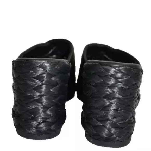 $350 VINCE Gilian Leather Wedge Sandal BLACK ESPADRILLES LEATHER 9.5 (MF12) - Picture 5 of 7